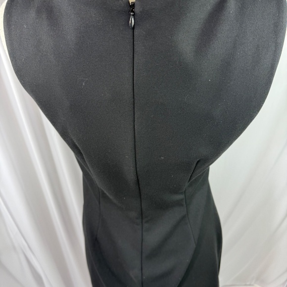 Size 6//Black Dress with Ruching and Gold Zipper Detail - Picture 5 of 6